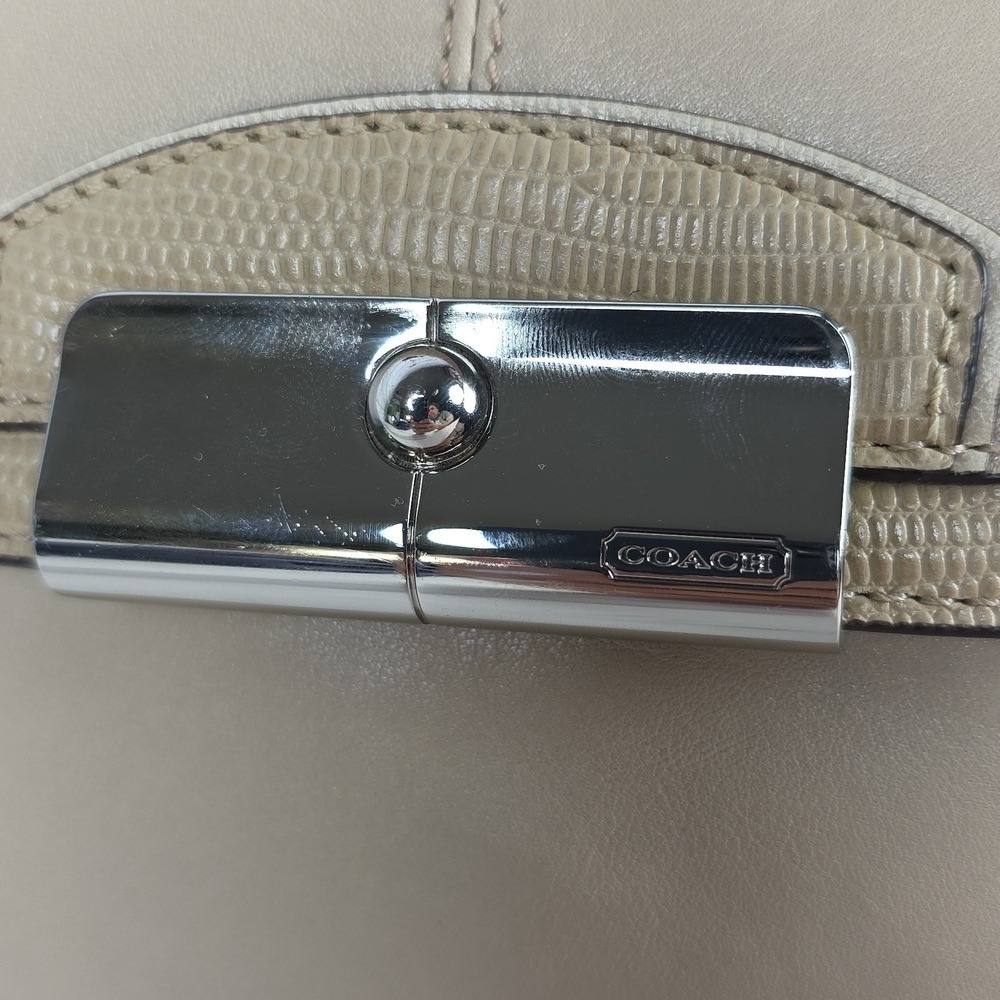 COACH KRISTIN SHOULDER BAG BEIGE CREAM  CROSSBODY‎ SMALL PURSE GUC - Picture 7 of 13